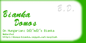 bianka domos business card